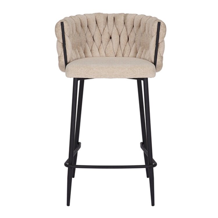 Tabouret de bar River chenille beige 75 cm