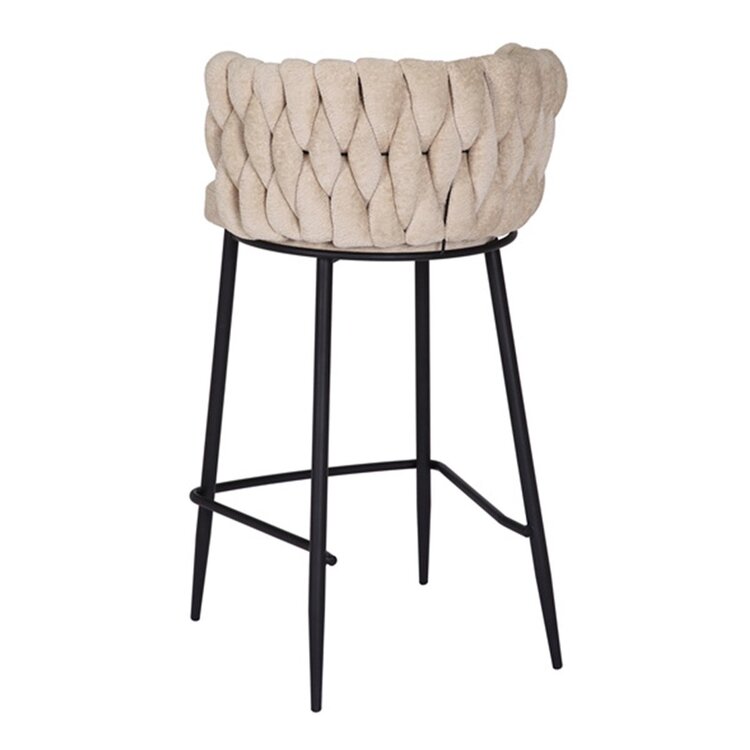 Tabouret de bar River chenille beige 75 cm