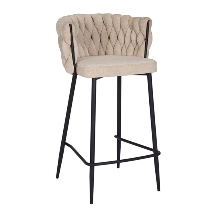 Tabouret de bar River chenille beige 75 cm