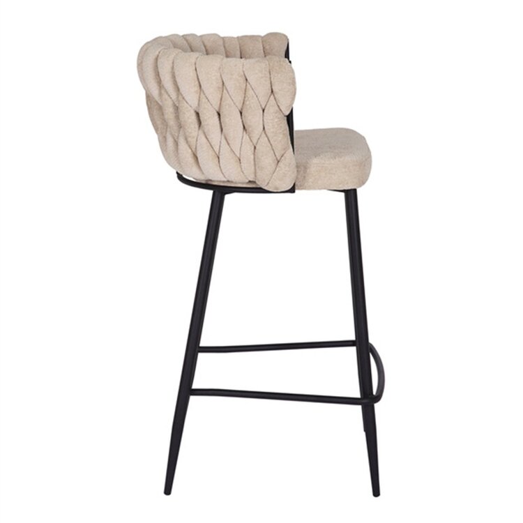 Tabouret de bar River chenille beige 75 cm