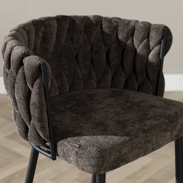 Tabouret de bar River chenille marron 75 cm