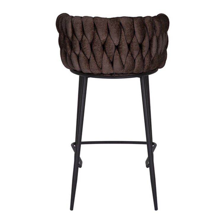 Tabouret de bar River chenille marron 75 cm