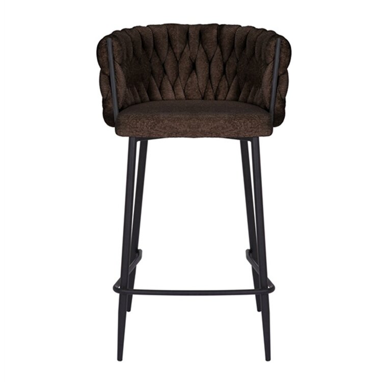 Tabouret de bar River chenille marron 75 cm