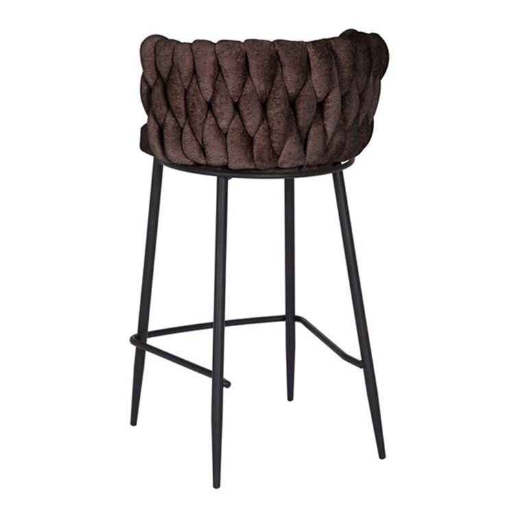 Tabouret de bar River chenille marron 75 cm