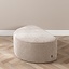 Pouf arrondi Mio demi-lune velours côtelé taupe