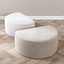 Pouf arrondi Mio demi-lune velours côtelé taupe