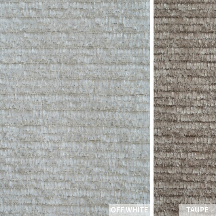 Pouf arrondi Mio demi-lune velours côtelé blanc cassé