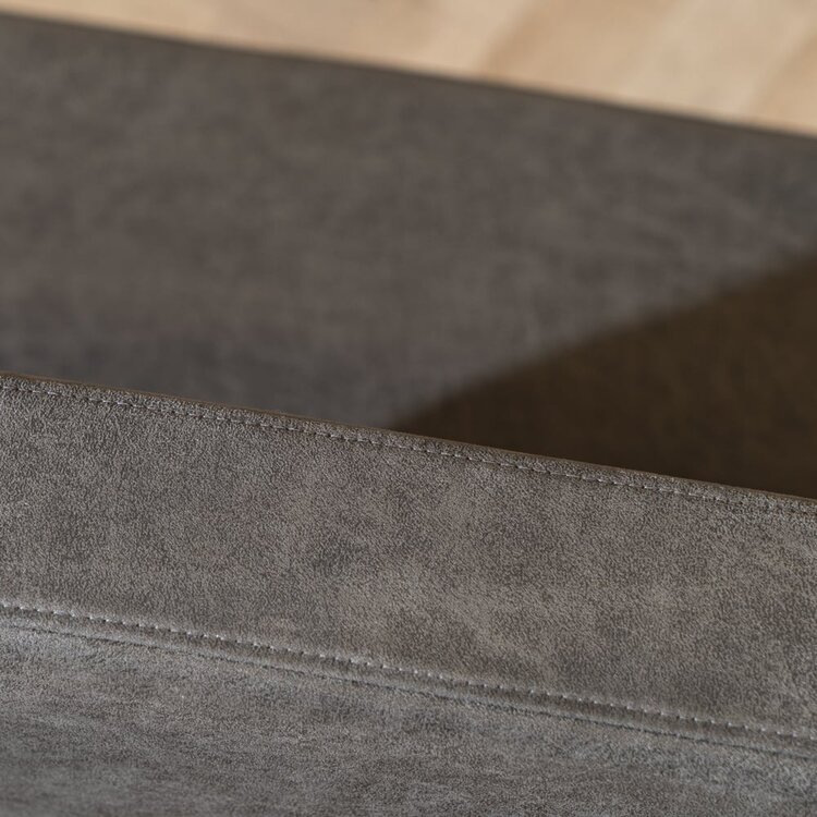 Banc de salle à manger industriel Espen anthracite éco-cuir 190 cm