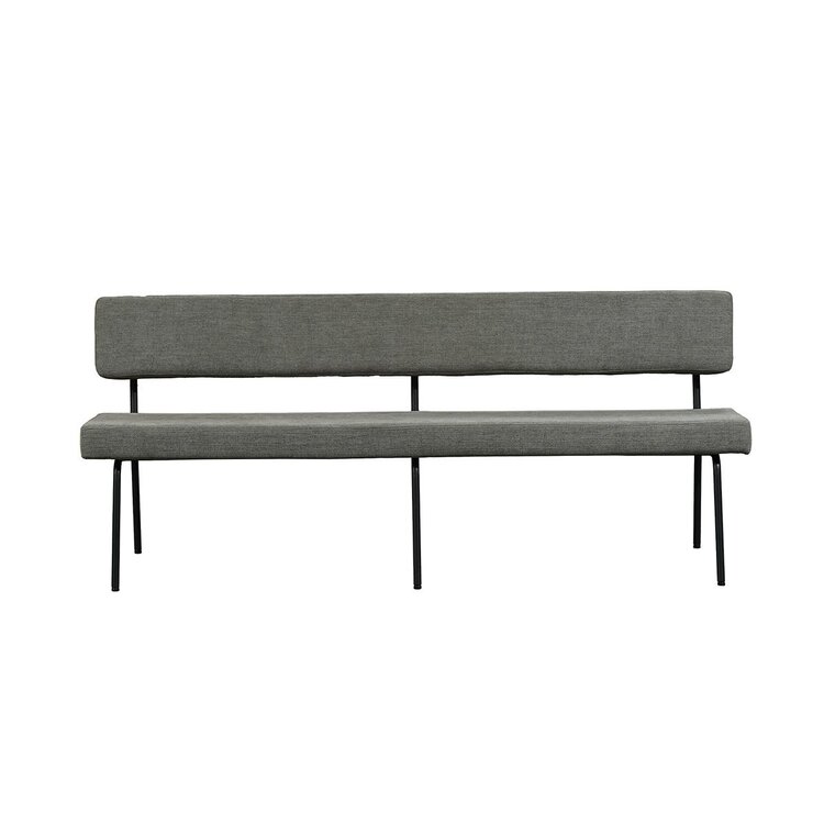 Banc de salle à manger scandinave Espen vert tissu recyclé 190 cm