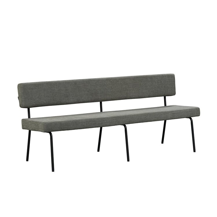 Banc de salle à manger scandinave Espen vert tissu recyclé 190 cm