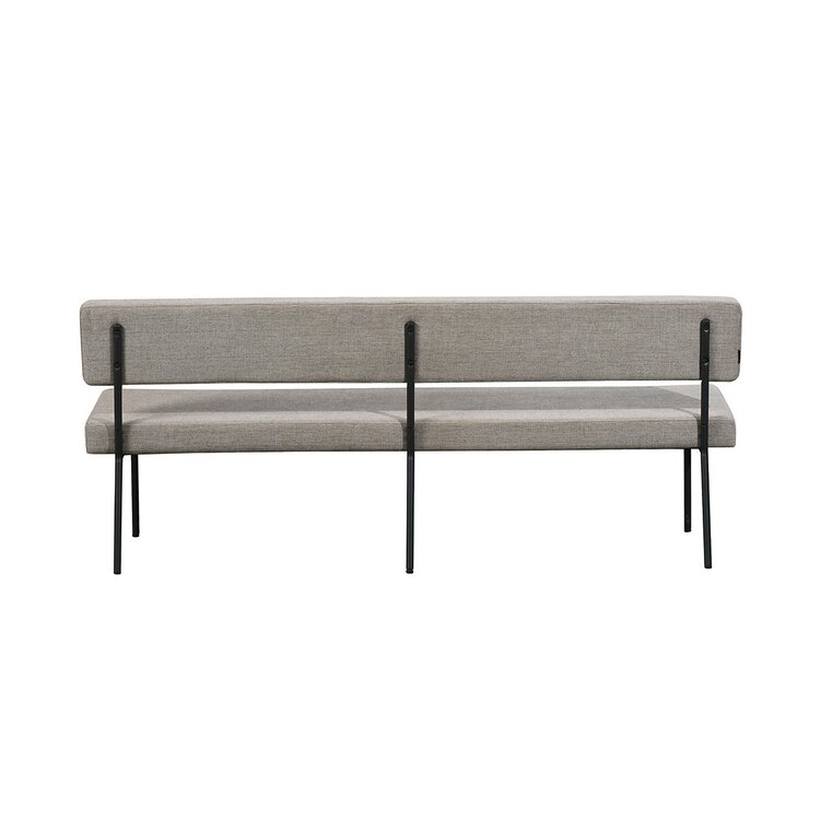 Banc de salle à manger scandinave Espen taupe tissu recyclé 190 cm
