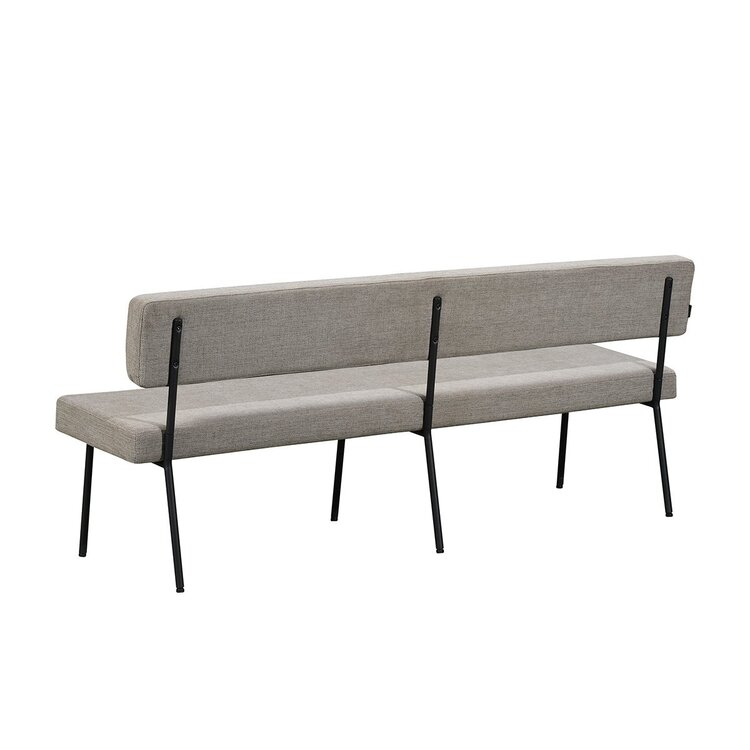 Banc de salle à manger scandinave Espen taupe tissu recyclé 190 cm