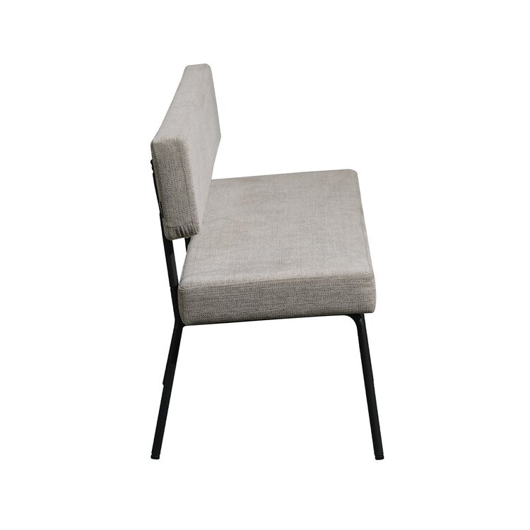 Banc de salle à manger scandinave Espen taupe tissu recyclé 190 cm