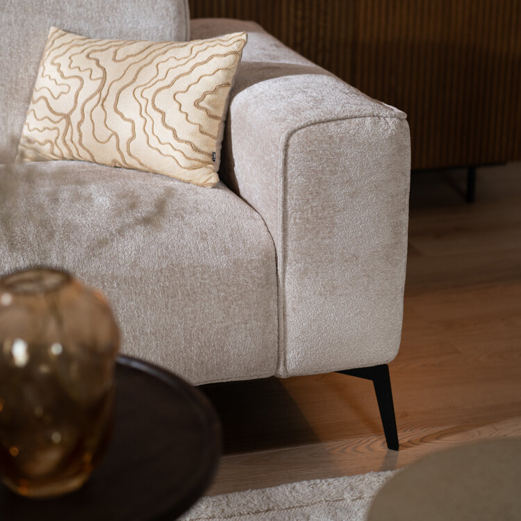 Canapé d'angle scandinave Vegas blanc tissu chenille gauche/droit