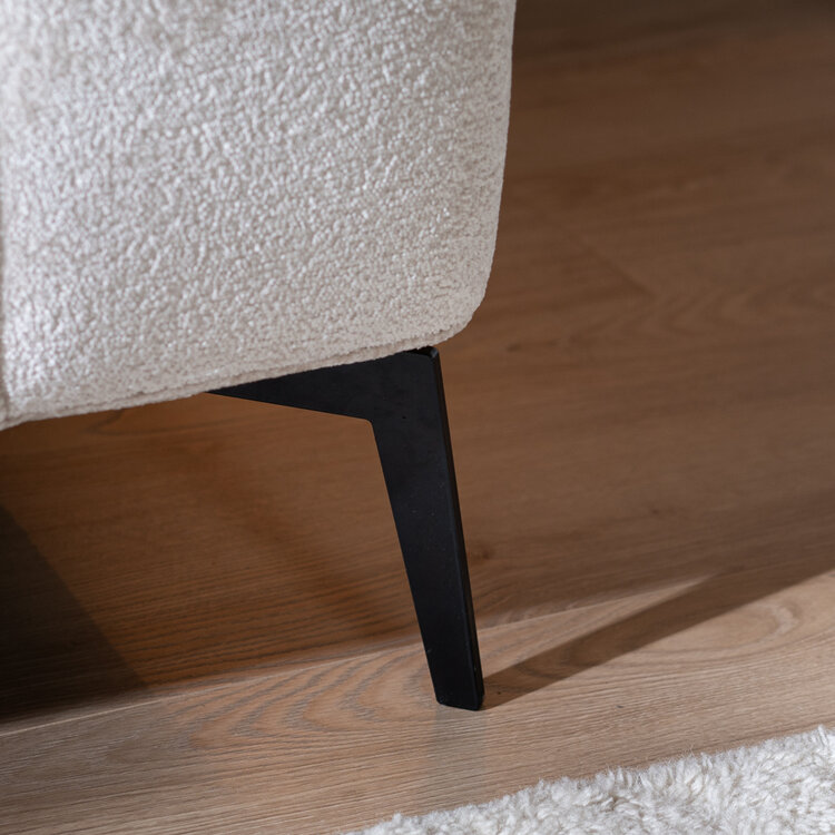 Canapé d'angle scandinave Vegas blanc tissu chenille gauche/droit