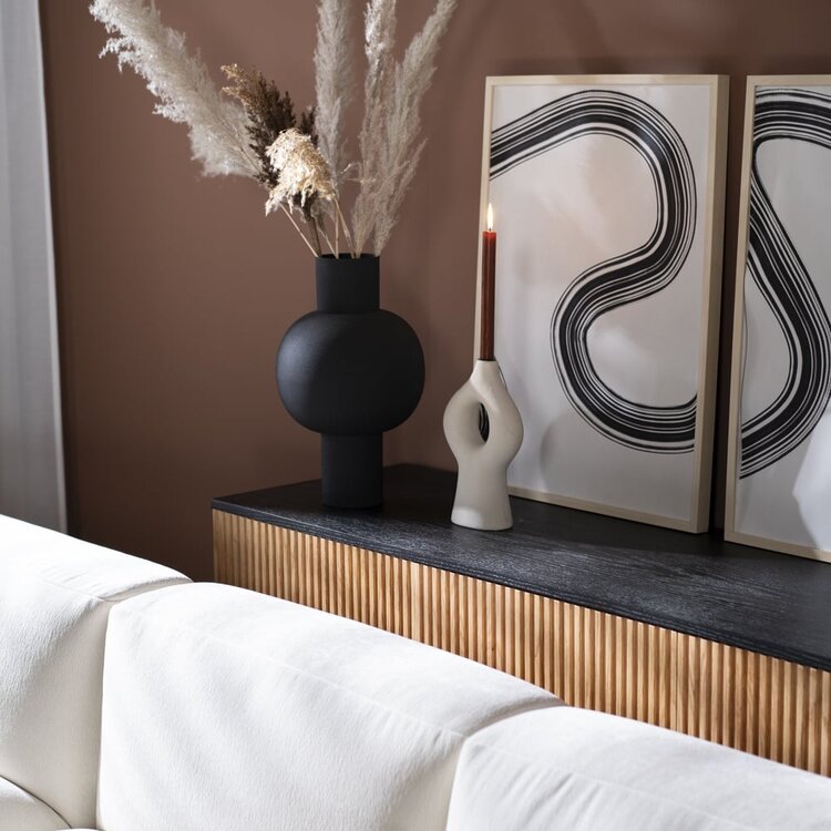 Buffet Haley noir / chêne blanc 160 cm