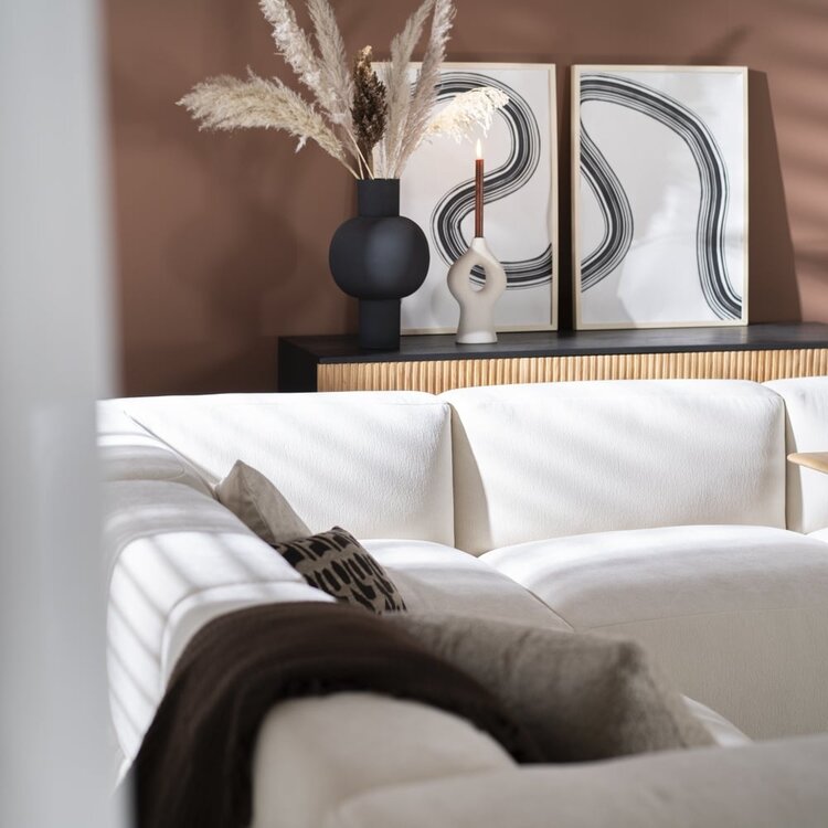 Buffet Haley noir / chêne blanc 160 cm