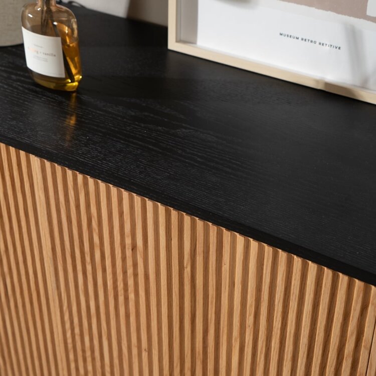 Buffet Haley noir / chêne blanc 160 cm