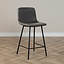Tabouret de bar industriel Mikky anthracite eco-cuir 65-78 cm