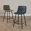 Tabouret de bar industriel Mikky noir eco-cuir 65-78 cm