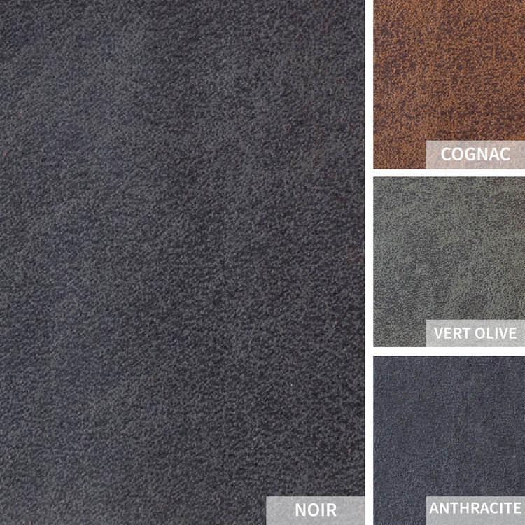 Tabouret de bar industriel Mikky noir eco-cuir 65-78 cm