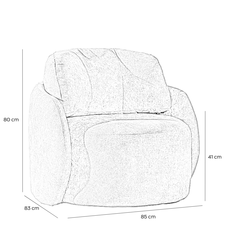 Fauteuil tissu chenille Cali marron