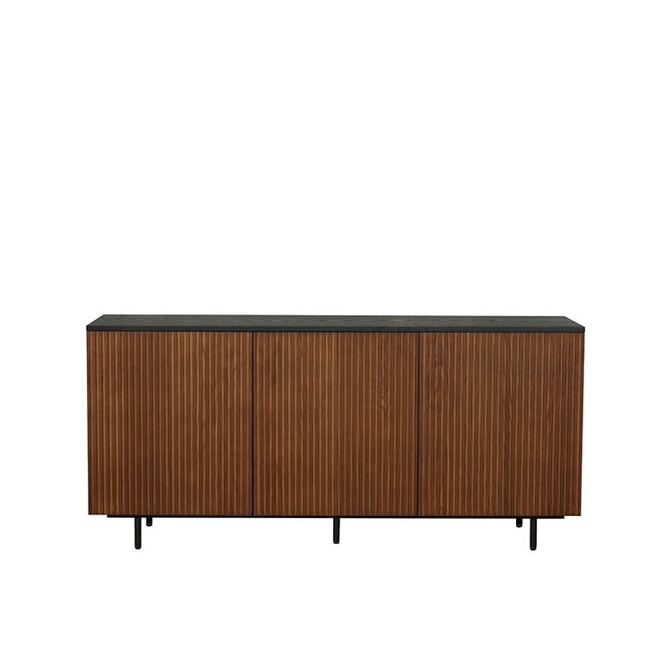 Buffet Haley noir / chêne rustique 160 cm