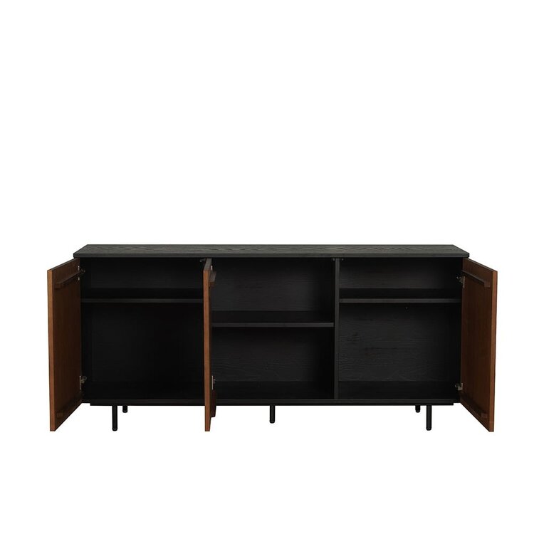 Buffet Haley noir / chêne rustique 160 cm