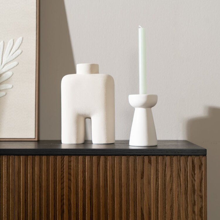 Buffet Haley noir / chêne rustique 160 cm