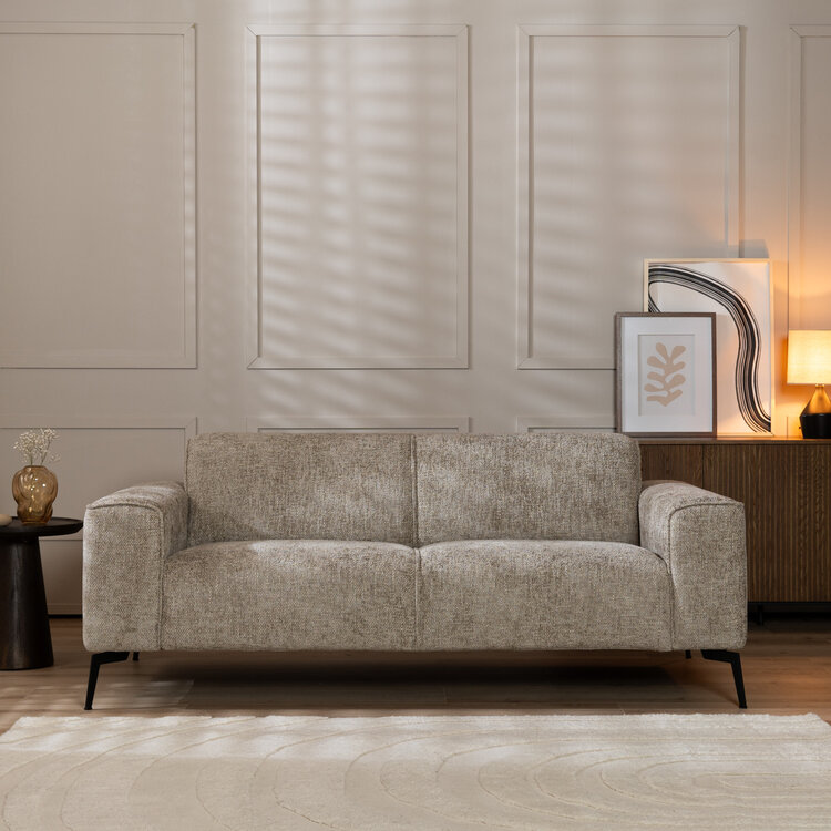 Canapé 2,5 places Vegas tissu taupe chenille