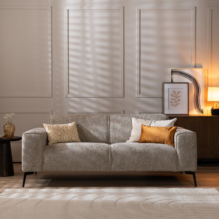 Canapé 2,5 places Vegas tissu taupe chenille