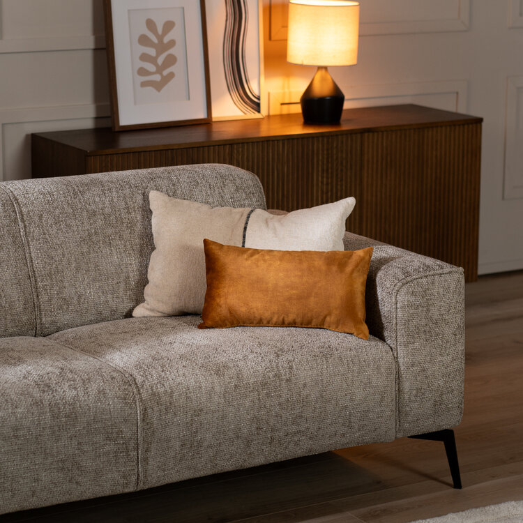 Canapé 2,5 places Vegas tissu taupe chenille