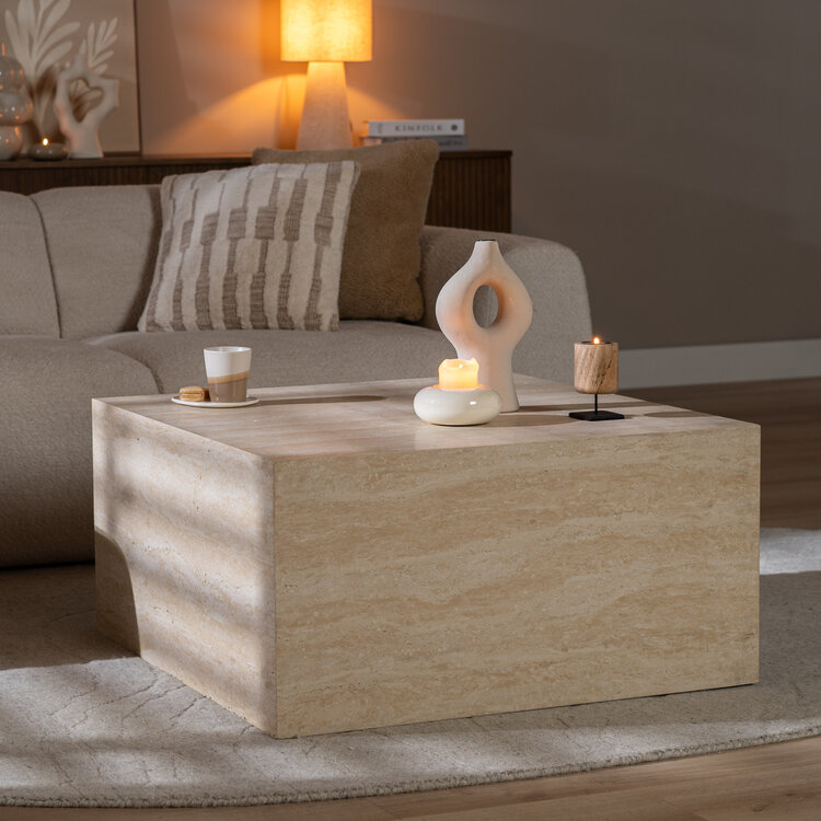 Table basse Ace travertin 75x75x40