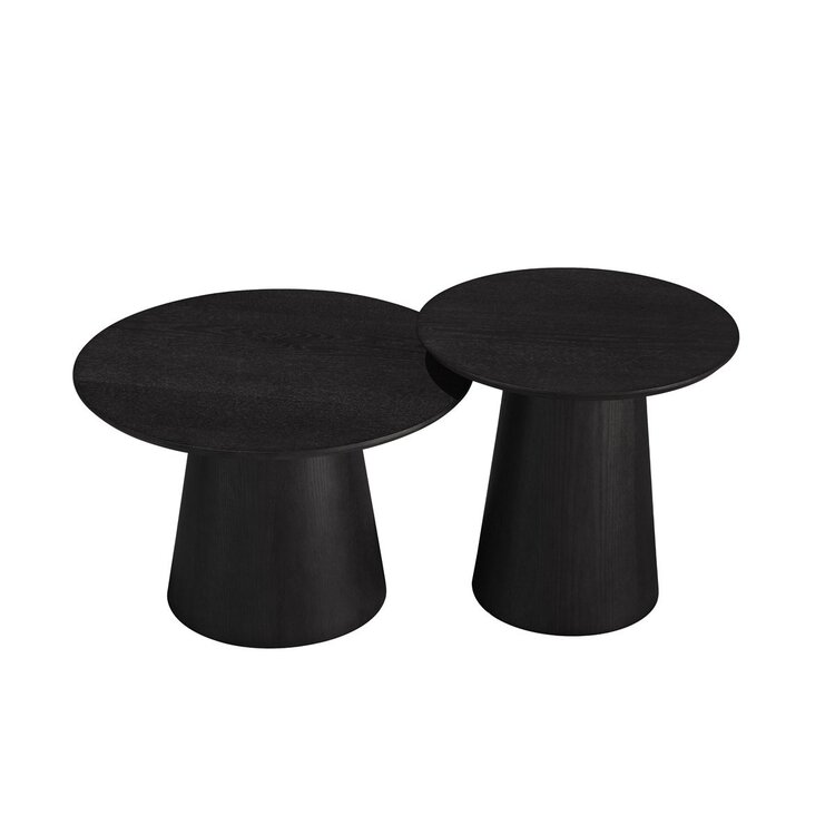 Set de tables basses Ash chêne noir