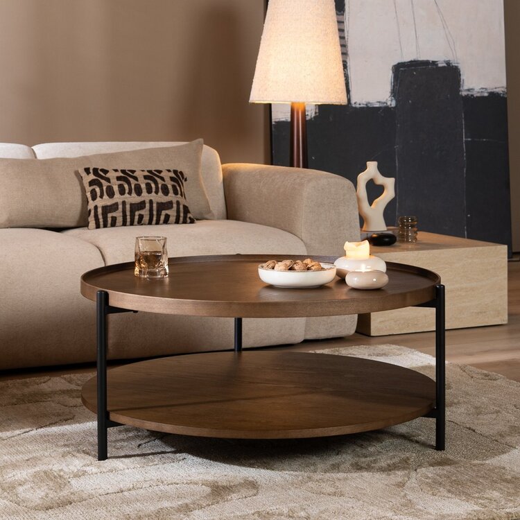Table basse Ø90 cm Rio chêne rustique