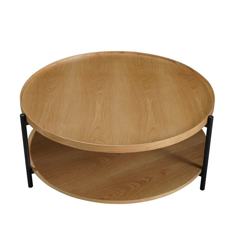 Table basse Ø90 cm Rio chêne blanc