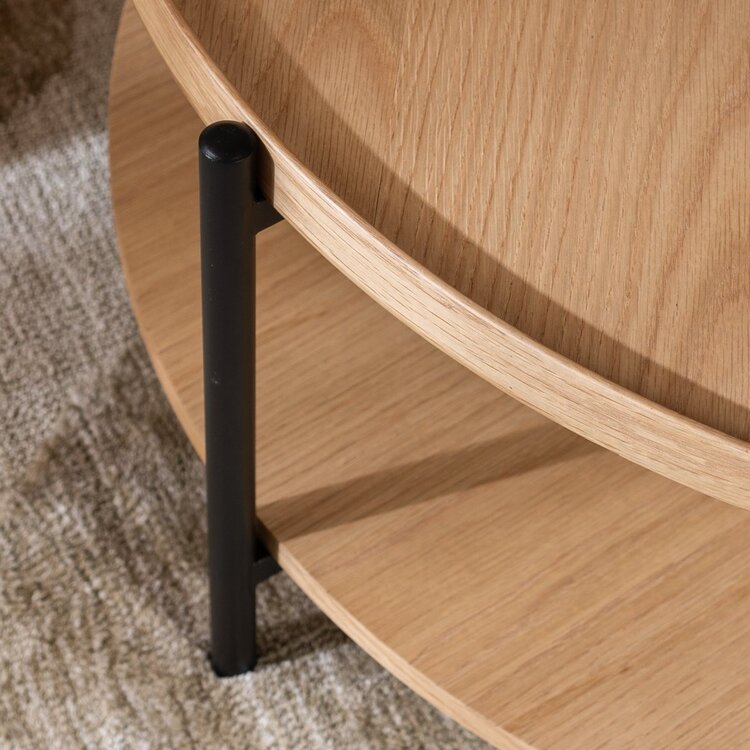 Table basse Ø90 cm Rio chêne blanc