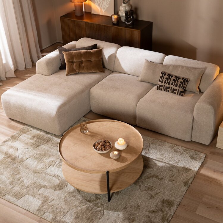 Table basse Ø90 cm Rio chêne blanc