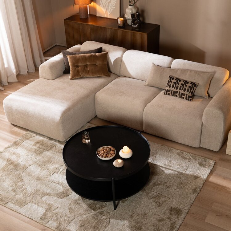 Table basse Ø90 cm Rio chêne noir