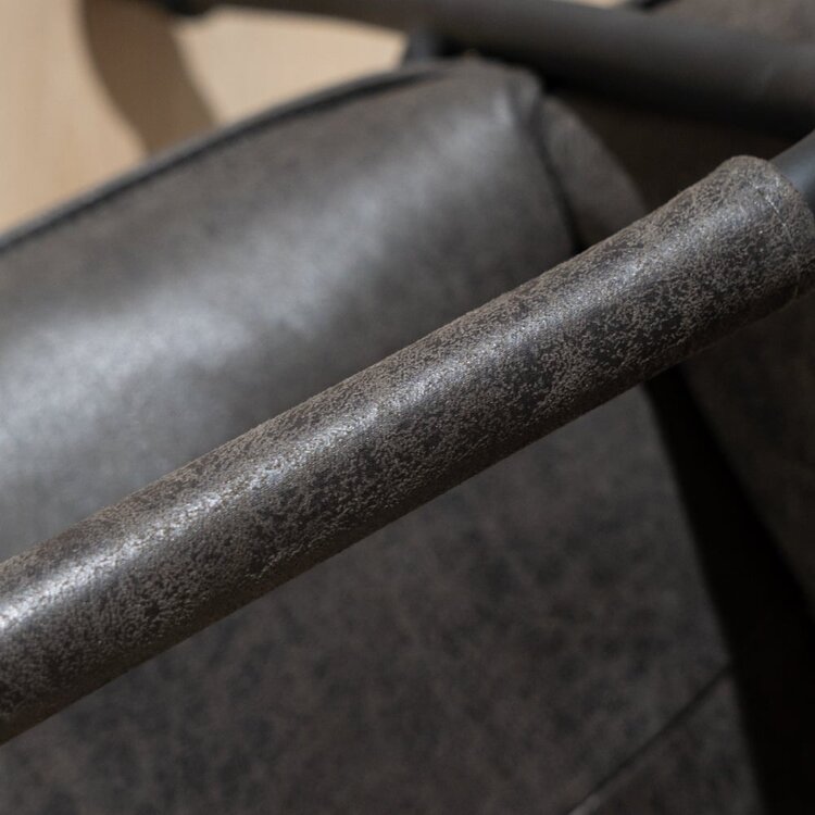 Chaise de salle à manger roulettes Mila éco-cuir anthracite