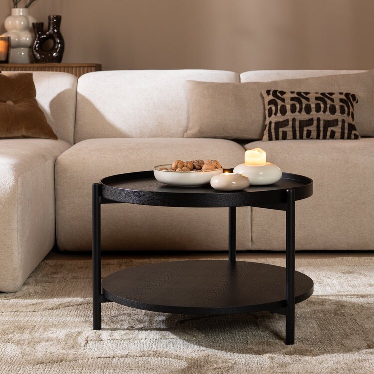 Table basse Ø58 cm Rio chêne noir