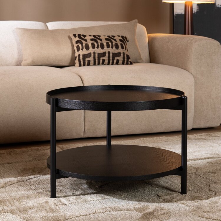 Table basse Ø58 cm Rio chêne noir