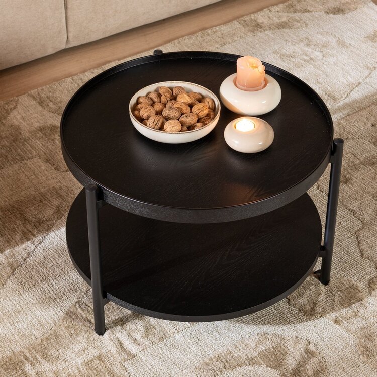 Table basse Ø58 cm Rio chêne noir