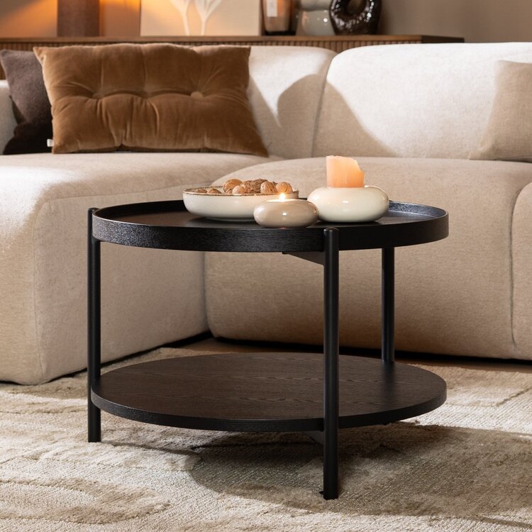 Table basse Ø58 cm Rio chêne noir