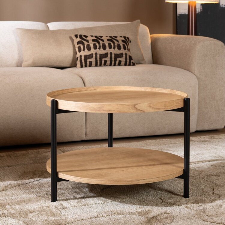 Table basse Ø58 cm Rio chêne blanc