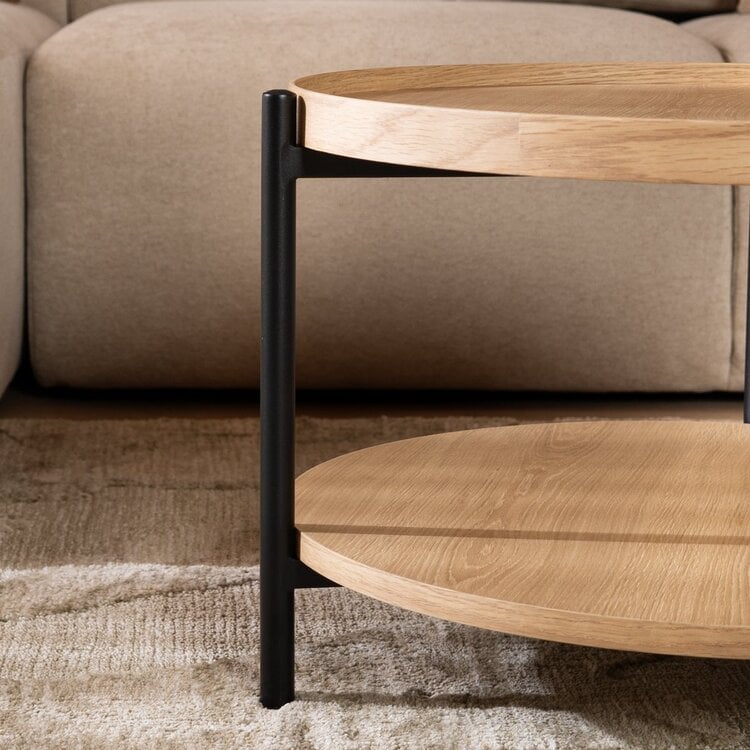 Table basse Ø58 cm Rio chêne blanc