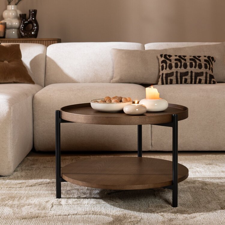 Table basse Ø58 cm Rio chêne rustique