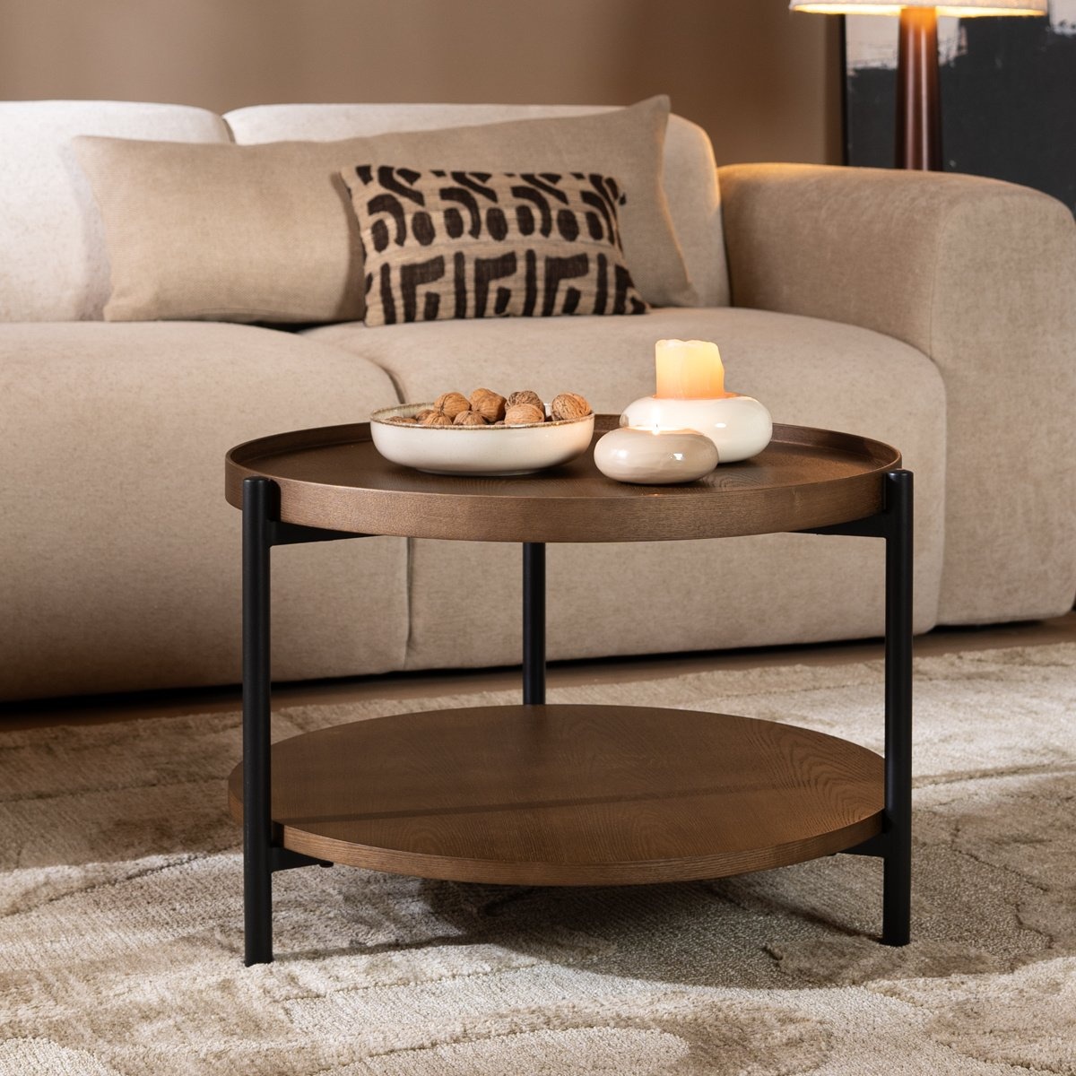 Table basse Ø58 cm Rio chêne rustique