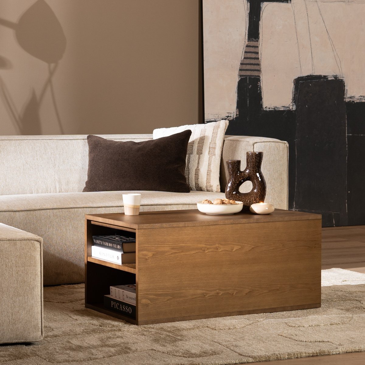 Table d'appoint 88x46 cm Jax chêne rustique