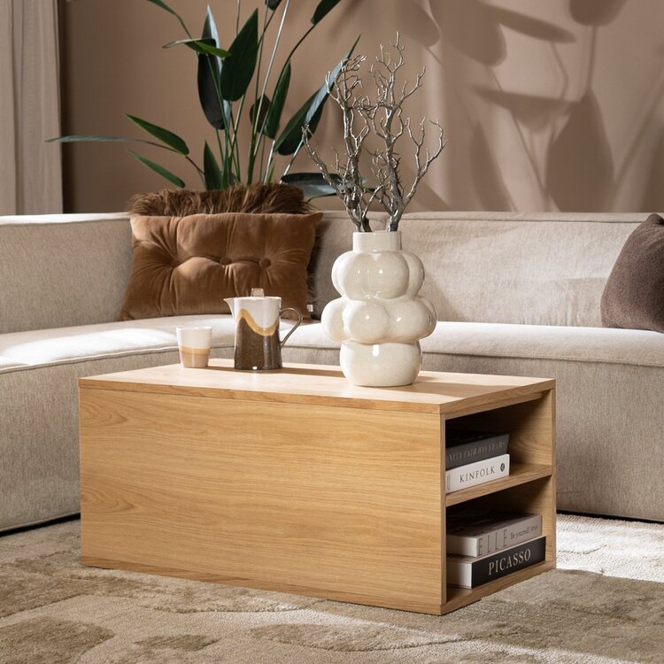 Table d'appoint 88x46 cm Jaxx chêne blanc